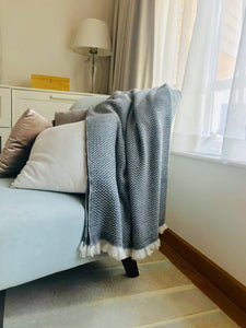 Nepalese Cashmere Blanket in Charcoal Grey
