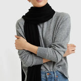 Large Black Knitted Cashmere Wrap