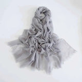Fine Mongolian Cashmere Scarf in Light Grey